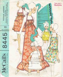 8445 MCCALLS 1966 MISS 10-18, BOY GIRL 7-12, KIDS 2-6  APRON LENGTHS, CHEF HAT PATTERN